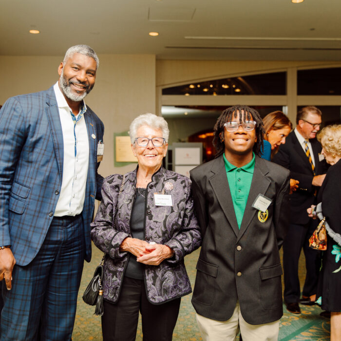 Cathedral Scholar with Paul Francisco '89 from AASF Leadership Committee and Sister Mary Black, AASF Honorary Chair